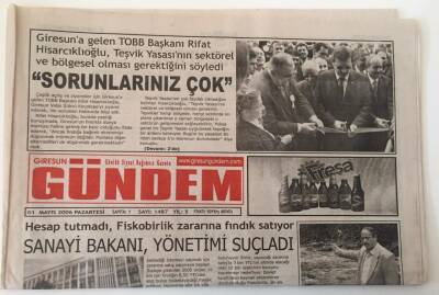 Giresun Gündem Gazetesi - 1 Mayıs 2006 - Hesap Tutmadı , Fiskobirlik Zararına Fındık Satıyor - GZ43763 - 1