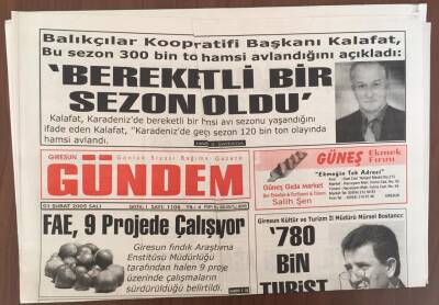 Giresun Gündem Gazetesi 1 Şubat 2005 - FAE 9, Projede Çalışıyor GZ10117 - 2