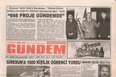 Giresun Gündem Gazetesi 1 Şubat 2006 - TTB Meclis Başkanı Cirav Fındığın Kaderi ABye Bağlı GZ108356 - 1