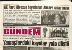 Giresun Gündem Gazetesi 10 Mart 2008 - AK Parti Giresun Heyetinden Ankara Çıkartması GZ101568 - 1