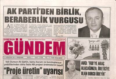 Giresun Gündem Gazetesi 11 Ağustos 2011 - Avcı FKBye Araç Alacağınıza Üreticiye Olan Borcu Ödeyin GZ108093 - 1