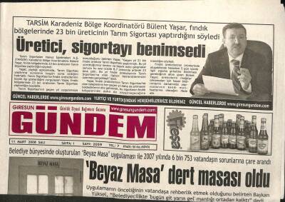 Giresun Gündem Gazetesi 11 Mart 2008 - Beyaz Masa Dert Masası Oldu GZ101567 - 2