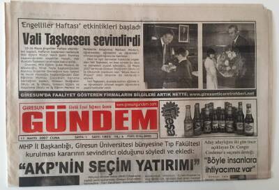 Giresun Gündem Gazetesi 11 Mayıs 2007 - AKPnin Seçim Yatırımı GZ28835 - 1