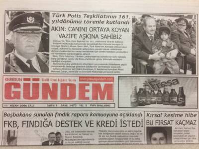 Giresun Gündem Gazetesi 11 Nisan 2006 - FKB Fındığa Destek Ve Kredi İstedi GZ35470 - 1