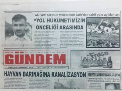 Giresun Gündem Gazetesi 11 Şubat 2006 - Tireboluda Cinayet GZ41375 - 1