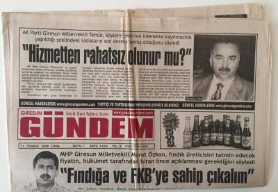 Giresun Gündem Gazetesi 11 Temmuz 2008 - Fındığa Ve FKBye Sahip Çıkalım GZ28830 - 1