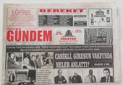 Giresun Gündem Gazetesi 12 Aralık 2017 -Canikli Giresun Vakfında Neler Anlattı ?- GZ45979 - 2