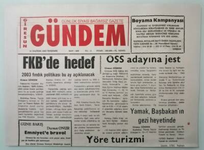 Giresun Gündem Gazetesi 12 Haziran 2003 İbrahim Tatlıses Ve Yıldız Tilbeden Bedava Konser -GZ33321 - 1