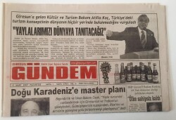 Giresun Gündem Gazetesi - 12 Mart 2007 - Doğu Karadenize Master Planı - GZ43786 - 1