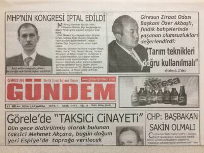 Giresun Gündem Gazetesi 12 Nisan 2006 - Görelede Taksici Cinayeti GZ35471 - 1