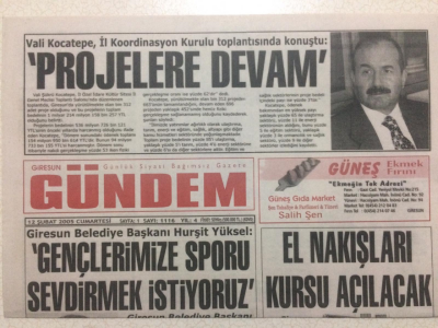 Giresun Gündem Gazetesi 12 Şubat 2005 - El Nakışları Kursu Açılacak GZ24096 - 1