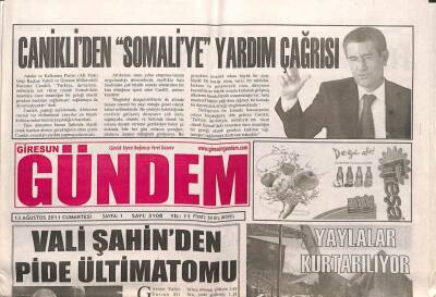 Giresun Gündem Gazetesi 13 Ağustos 2011 - Canikliden Somaliye Yardım Çağrısı GZ108097 - 1