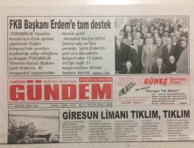 Giresun Gündem Gazetesi 13 Aralık 2005 - Giresun Limanı Tıklım Tıklım GZ24021 - 1
