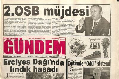 Giresun Gündem Gazetesi 13 Ekim 2011 - Erciyes Dağında Fındık Hasadı GZ101970 - 1