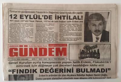 Giresun Gündem Gazetesi 13 Eylül 2006 - Fındık Değerini Bulmadı GZ28786 - 1