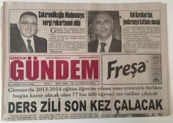 Giresun Gündem Gazetesi - 13 Haziran 2014 - Ders Zili Son Kez Çalacak GZ43835 - 1