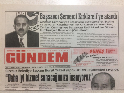 Giresun Gündem Gazetesi 13 Temmuz 2005 - Hurşit YükselDaha İyi Hizmet İçin Çalışıyoruz GZ24052 - 1