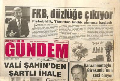 Giresun Gündem Gazetesi 14 Ekim 2011 - Vali Şahinden Şartlı İhale GZ101975 - 1