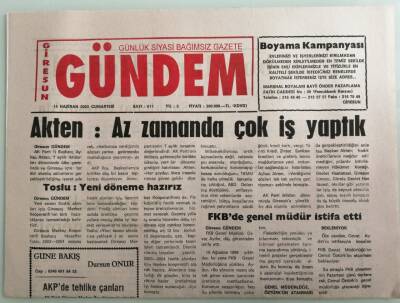 Giresun Gündem Gazetesi 14 Haziran 2003 Şirket Kurmak Kolaylaşıyor -GZ33332 - 1