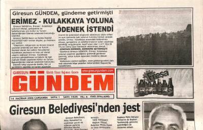 Giresun Gündem Gazetesi 14 Haziran 2006 - Giresunsporda Yeni Yüzler GZ108273 - 1