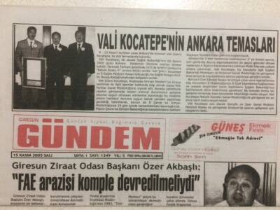 Giresun Gündem Gazetesi 15 Kasım 2005 - Fiskobirlikte Kaynak Arayışları GZ32041 - 1
