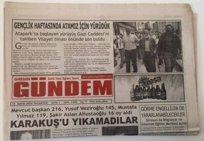 Giresun Gündem Gazetesi - 15 Mayıs 2006 - Karakuşu Yıkamadılar - GZ43781 - 1