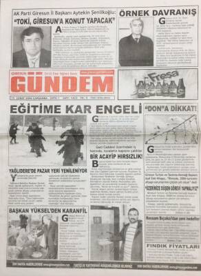 Giresun Gündem Gazetesi 15 Şubat 2006 Aytekin Şenlikoğlu Toki Giresuna Konut Yapacak GZ30926 - 1