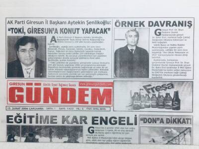 Giresun Gündem Gazetesi 15 Şubat 2006 - Eğitime Kar Engeli GZ41376 - 1