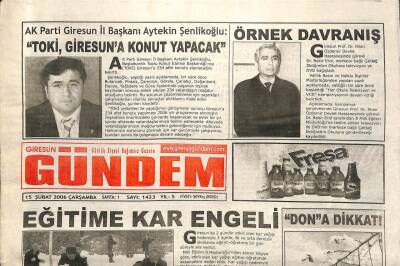 Giresun Gündem Gazetesi 15 Şubat 2006 - Yağlıderede Pazar Yeri Yenileniyor GZ101517 - 1