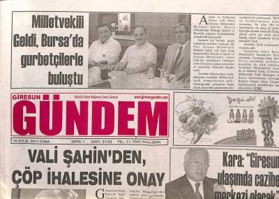 Giresun Gündem Gazetesi 16 Eylül 2011 - Çöp İhalesine Onay GZ108284 - 1
