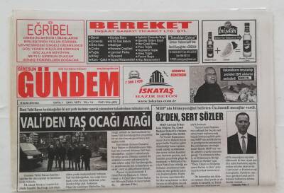 Giresun Gündem Gazetesi 16 Ocak 2018 -Müjdat Özden Sert Sözler- GZ45965 - 2