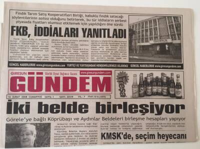 Giresun Gündem Gazetesi - 16 Şubat 2008 - İki Belde Birleşiyor Göreleye Bağlı Köprübaşı Ve Aydınlar Beldeleri Birleşiyor - GZ43686 - 2