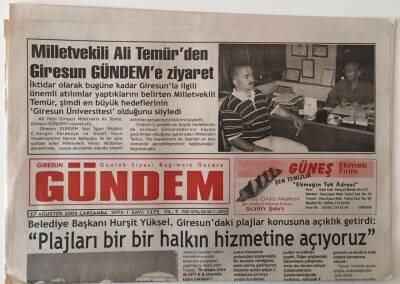 Giresun Gündem Gazetesi 17 Ağustos 2005 - Plajları Bir Bir Halkın Hizmetine Açıyoruz GZ28850 - 1