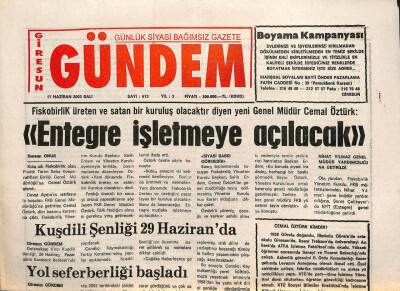 Giresun Gündem Gazetesi 17 Haziran 2003 - Cemal Öztürk Fiskobirlik Entegre İşletmeye Açılacak GZ101555 - 2