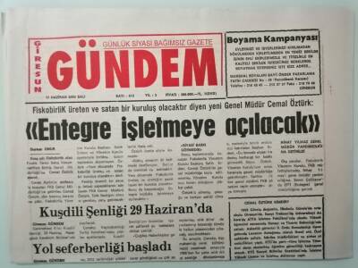 Giresun Gündem Gazetesi 17 Haziran 2003 Yol Seferberliği Başladı -GZ33328 - 1