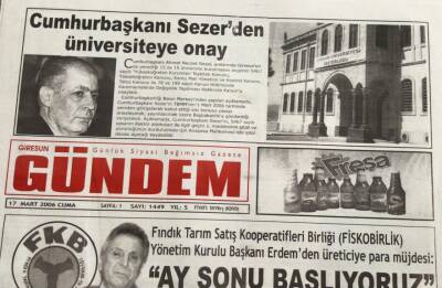 Giresun Gündem Gazetesi 17 Mart 2006-KTÜye Şehit Öğretmenler Köşesi Açıldı GZ45710 - 1