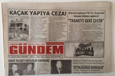 Giresun Gündem Gazetesi 17 Mayıs 2006 - Esnafa Bulaşıcı Hastalık Konferansı GZ28793 - 1