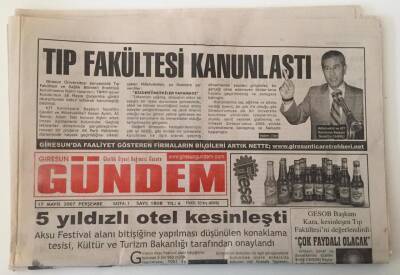 Giresun Gündem Gazetesi - 17 Mayıs 2007 - Konaklama Tesisi Kültür Ve Turizm Bakanlığı Tarafından Onaylandı 5 Yıldızı Otel Kesinleşti - GZ43785 - 2