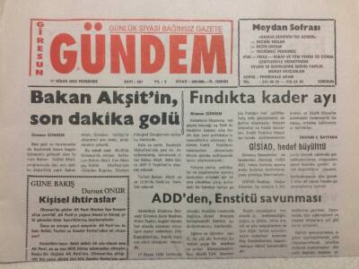 Giresun Gündem Gazetesi 17 Nisan 2003 - Fındıkta Kader Ayı GZ38416 - 1