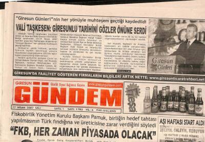 Giresun Gündem Gazetesi 17 Nisan 2007 - Vali Taşkesen Giresunlu Tarihini Gözler Önüne Serdi GZ96093 - 1