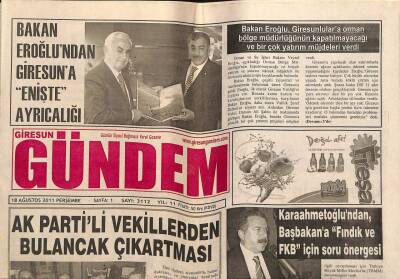 Giresun Gündem Gazetesi 18 Ağustos 2011 - Tombala Operasyonu GZ108778 - 1