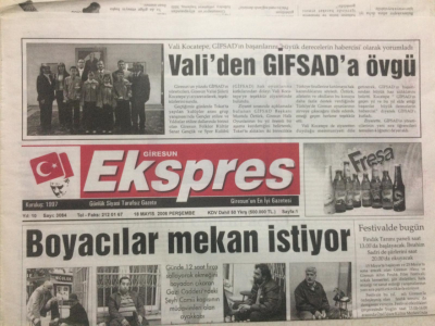 Giresun Gündem Gazetesi 18 Mayıs 2006 - Boyacılar Mekan İstiyor GZ24122 - 1