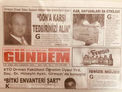Giresun Gündem Gazetesi 18 Şubat 2006 - Dona Karşı Tedbirinizi Alın GZ38743 - 1