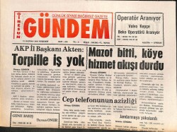 Giresun Gündem Gazetesi 19 Haziran 2003 - Mazot Bitti Köye Hizmet Akışı Durdu GZ101563 - 1