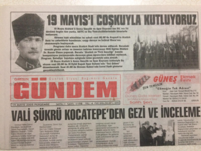 Giresun Gündem Gazetesi 19 Mayıs 2005 - Vali Şükrü Kocatepeden Gezi Ve İnceleme GZ24060 - 1