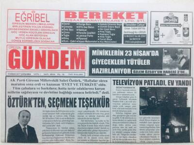 Giresun Gündem Gazetesi 19 Nisan 2017 - Öztürkten Seçmene Teşekkür GZ42915 - 1