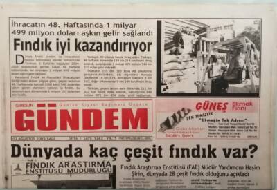 Giresun Gündem Gazetesi 2 Ağustos 2005 Kamyonet Şarampole Yuvarlandı 1 Ölü 7 Yaralı - GZ44465 - 2