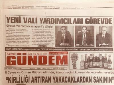 Giresun Gündem Gazetesi 2 Kasım 2007 - Yeni Vali Yardımcıları Görevde GZ38739 - 1