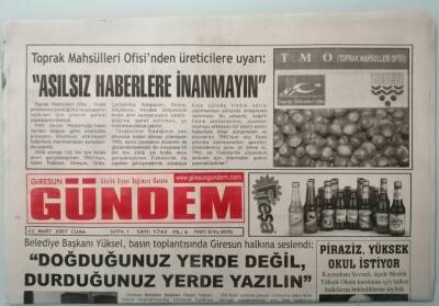 Giresun Gündem Gazetesi 2 Mart 2007 Doğu Karadenizin Kaderi -GZ37329 - 1