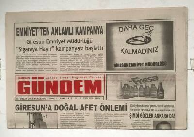 Giresun Gündem Gazetesi 2 Şubat 2006 - Giresun a Doğal Afet Önlemi GZ7966 - 1